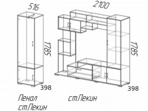 Гостиная Пекин с пеналом Венге-Лоредо в Нязепетровске - nyazepetrovsk.magazinmebel.ru | фото - изображение 3