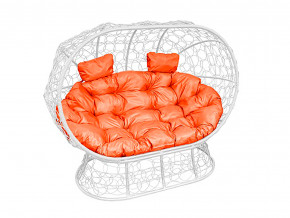 Кокон Лежебока на подставке с ротангом оранжевая подушка в Нязепетровске - nyazepetrovsk.magazinmebel.ru | фото