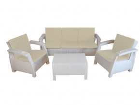 Комплект уличной мебели Yalta Premium Terrace Triple Set белый в Нязепетровске - nyazepetrovsk.magazinmebel.ru | фото