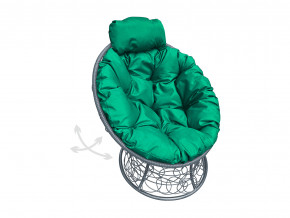Кресло Папасан мини пружинка с ротангом зелёная подушка в Нязепетровске - nyazepetrovsk.magazinmebel.ru | фото