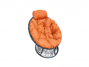 Кресло Папасан мини с ротангом оранжевая подушка в Нязепетровске - nyazepetrovsk.magazinmebel.ru | фото