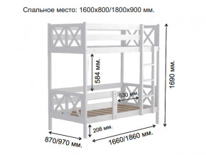 Кровать 2-х ярусная Аист-2 Классика белый 1600х800 мм в Нязепетровске - nyazepetrovsk.magazinmebel.ru | фото - изображение 2