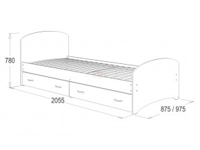 Кровать-6 одинарная с 2-мя ящиками 900*2000 венге в Нязепетровске - nyazepetrovsk.magazinmebel.ru | фото - изображение 2