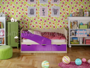 Кровать Бабочки 1600 Фиолетовый металлик в Нязепетровске - nyazepetrovsk.magazinmebel.ru | фото