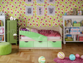 Кровать Бабочки 1800 Салатовый металлик в Нязепетровске - nyazepetrovsk.magazinmebel.ru | фото - изображение 1