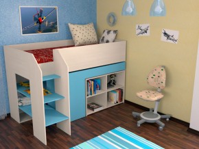 Кровать чердак Теремок 2 Голубой в Нязепетровске - nyazepetrovsk.magazinmebel.ru | фото - изображение 1