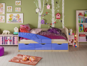 Кровать Дельфин 1600 Синий металлик в Нязепетровске - nyazepetrovsk.magazinmebel.ru | фото - изображение 1