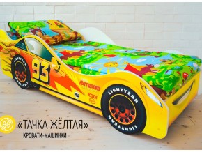 Кровать детская машина Тачка Желтая в Нязепетровске - nyazepetrovsk.magazinmebel.ru | фото