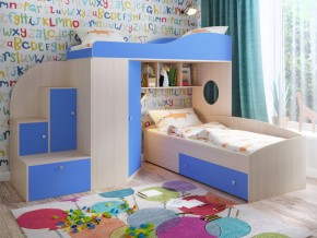 Кровать Кадет 2 Дуб молочный-голубой в Нязепетровске - nyazepetrovsk.magazinmebel.ru | фото - изображение 1