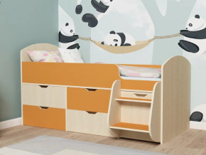 Кровать Малыш-7 Дуб-Оранжевый в Нязепетровске - nyazepetrovsk.magazinmebel.ru | фото - изображение 1