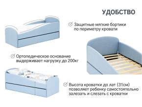 Кровать с ящиком Letmo небесный (рогожка) в Нязепетровске - nyazepetrovsk.magazinmebel.ru | фото - изображение 14