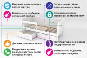 Кровать-тахта Svogen мягкая с ящиками и бортиком с фото белый/динозаврики в Нязепетровске - nyazepetrovsk.magazinmebel.ru | фото - изображение 2