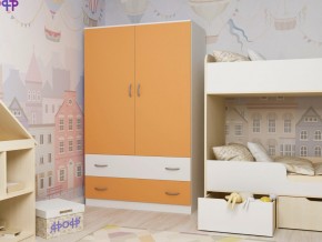Шкаф двухстворчатый белый-оранж в Нязепетровске - nyazepetrovsk.magazinmebel.ru | фото - изображение 1