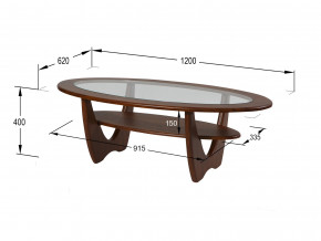 Стол журнальный Юпитер со стеклом СЖС-01 орех в Нязепетровске - nyazepetrovsk.magazinmebel.ru | фото - изображение 2
